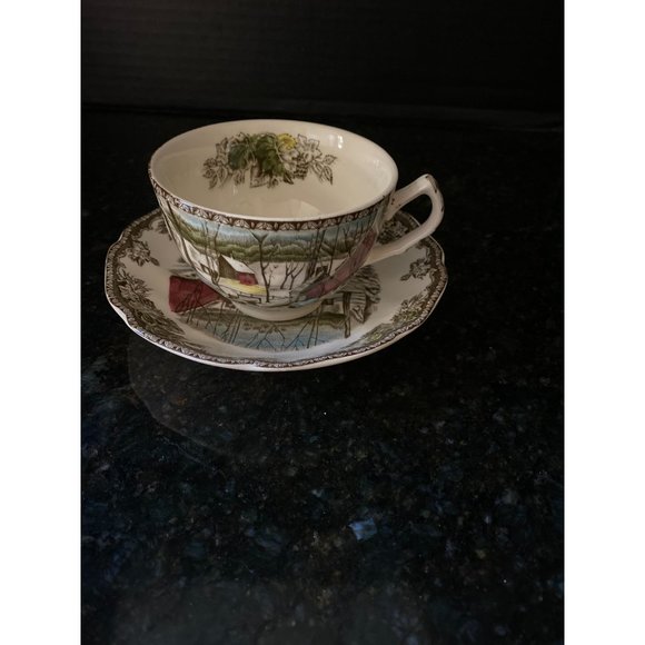 Johnson Bros "The Friendly Village" Cup and Saucer, The Ice House, England - Picture 3 of 8